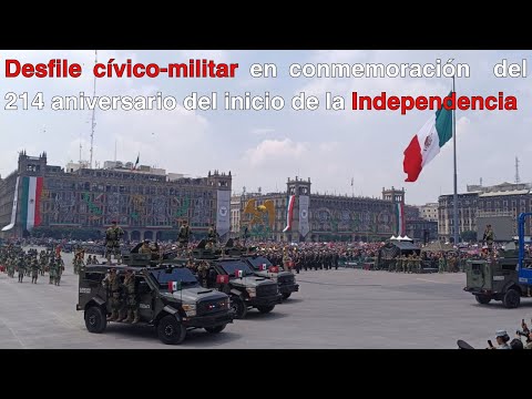 Realizan desfile cívico-militar por el 214 aniversario del inicio de la Independencia