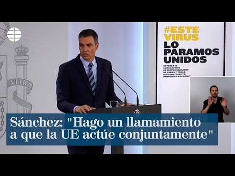 Pedro Sánchez: Hago un llamamiento a que la Unión Europea actúe conjuntamente