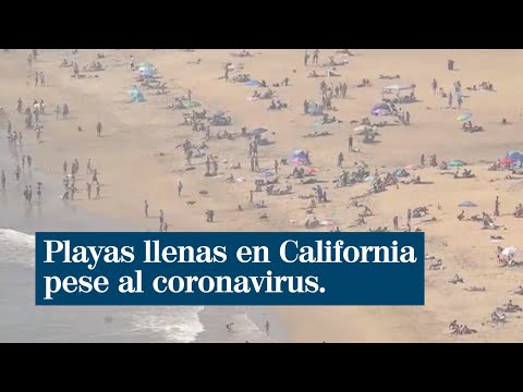 Las playas de California se llenan de bañistas pese al coronavirus