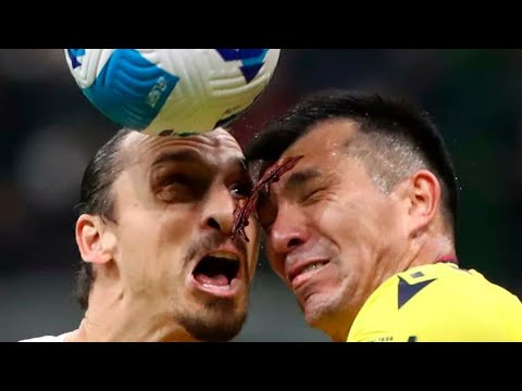 Cabezazo Gary Medel y Zlatan, partido Milán vs. Bologna