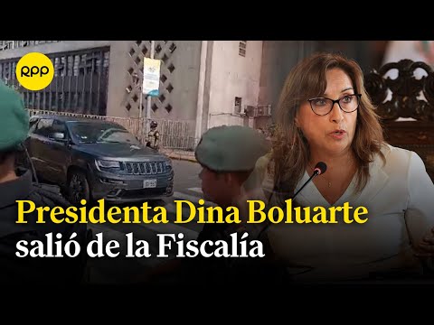 Presidenta Dina Boluarte salió de la Fiscalía tras declarar por caso Rolex