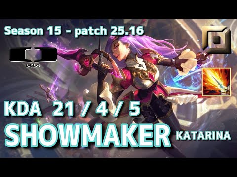 【KRサーバー/C1】DK ShowMaker カタリナ(Katarina) VS DRX Teddy タリヤ(Taliyah) MID - Patch25.16 KR Ranked【LoL】