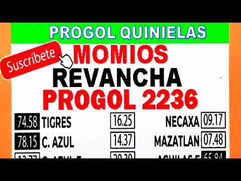 Progol Revancha 2236 con DOBLES | progol 2236  | progol Revancha 2236