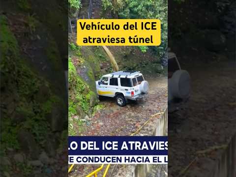 Graban cómo un vehículo del ICE atraviesa un túnel hacia el Lago del Arenal