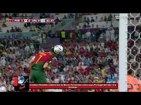 Cristiano Ronaldo celebra Gol de Bruno Fernandes como suyo Portugal derrota 1-0 a Uruguay