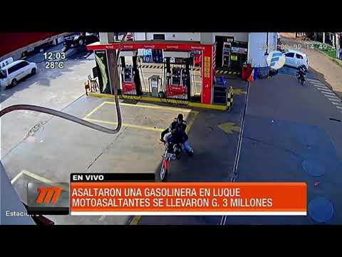 Motochorros asaltaron una gasolinera en Luque
