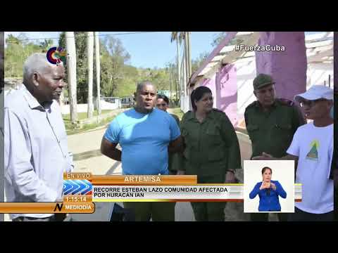 Cuba: Recorre Esteban Lazo comunidad afectada por huracán Ian en Artemisa