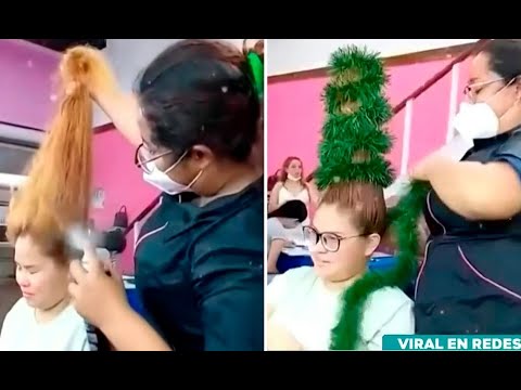 ¡Viral! Jóvenes innovan peinados y pestañas para las fiestas navideñas