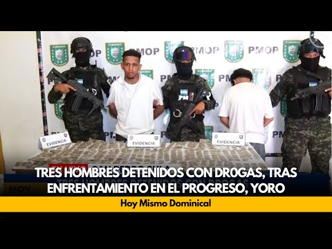 Tres hombres detenidos con dr0gas, tras enfrentamiento en El Progreso, Yoro