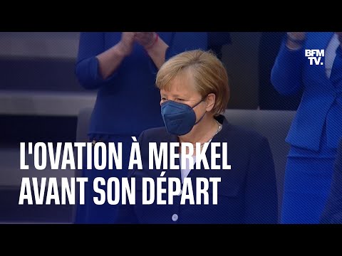 L'ovation du Bundestag allemand à Angela Merkel juste avant l’élection d’Olaf Scholz