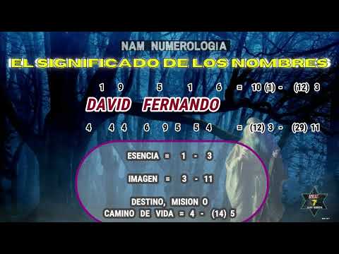 SIGNIFICADO DE LOS NOMBRES 643 -  DAVID FERNANDO - NAM NUMEROLOGIA #numerologia #numerology