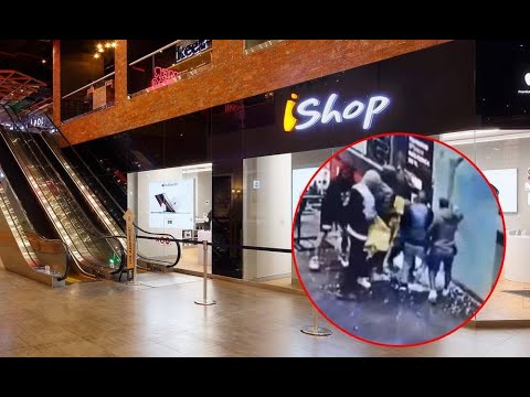Surco: En manada y a combazos roban tienda de celulares en el Centro Comercial El Polo
