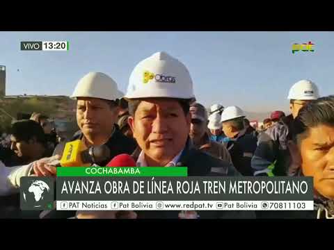 Tren metropolitano: Realizan inspección a la obra de la línea roja de Cochabamba