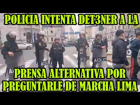 VALIENTE PRENSA ALTERNATIVA PREGUNTA OFICIAL DE POLICIA SE PRONUNCIE DE MARCHA EN LIMA...