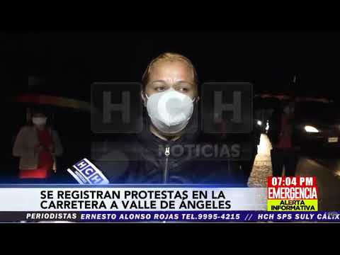 Pobladores de la aldea Quebrada Honda, Valle de Ángeles, protestan luego de 8 días sin luz