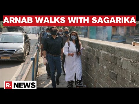 Arnab Goswami Walks With Sagarika Mitra In Solidarity As She Is Summoned By Mumbai Police