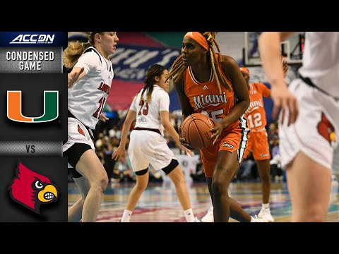 Acc Football Basketball 🏀 Miami vs. Louisville Condensed Game | ACC Women’s Basketball (2021-22)