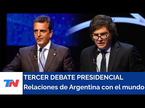 TERCER DEBATE PRESIDENCIAL I Massa - Milei.  Tema: Relaciones de Argentina con el mundo