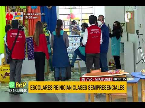 Miraflores: escolares inician clases semipresenciales (1/2)