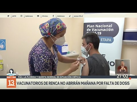 Región Metropolitana: Falta de dosis pone en jaque a algunos vacunatorios para este lunes