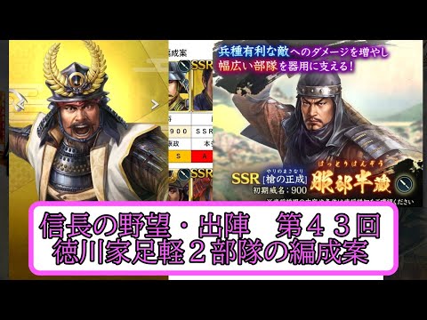 【信長出陣】徳川家足軽２部隊の編成案 編成案第43回【無微・新規向け】