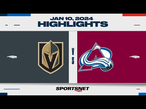 NHL Highlights | Golden Knights vs. Avalanche - January 10, 2024