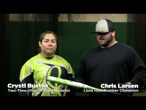 Crystl Bustos & Chris Larsen Swing the 2014 DeMarini Mercy Slow Pitch Bat! Video
