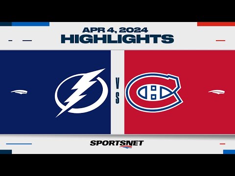 NHL Highlights | Lightning vs. Canadiens - April 4, 2024