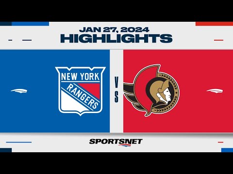 NHL Highlights | Rangers vs. Senators - January 27, 2024