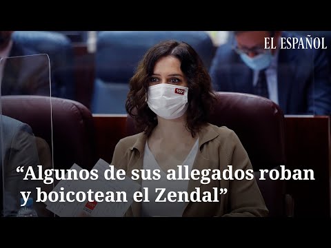 Ayuso acusa al entorno de Más Madrid de boicotear y robar en el Zendal