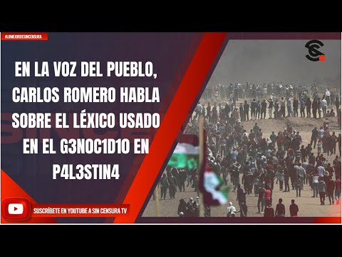 EN LA VOZ DEL PUEBLO, CARLOS ROMERO HABLA SOBRE EL LÉXICO USADO EN EL G3N0C1D10 EN P4L3STIN4