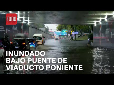 Encharcamiento en el bajo puente de viaducto poniente por lluvias en la CDMX - Las Noticias