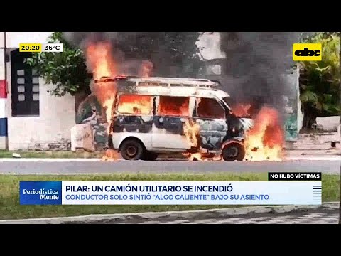 Pilar: un camión utilitario se incendió