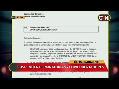 Suspenden partidos de la Copa Libertadores y Eliminatorias
