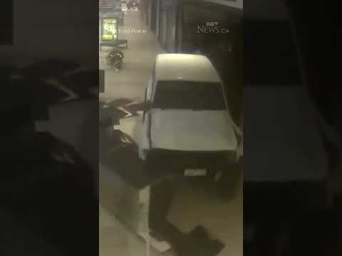 Suspects ram vehicle into shopping mall