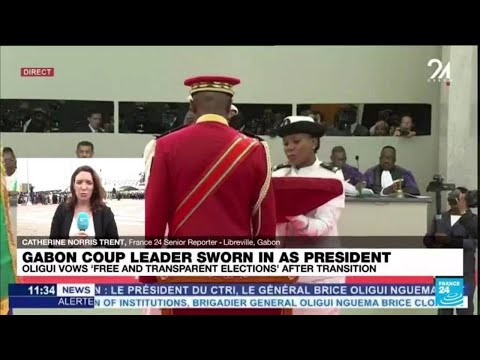 Gabon coup chief sworn in as interim president, promises new electoral system • FRANCE 24 English