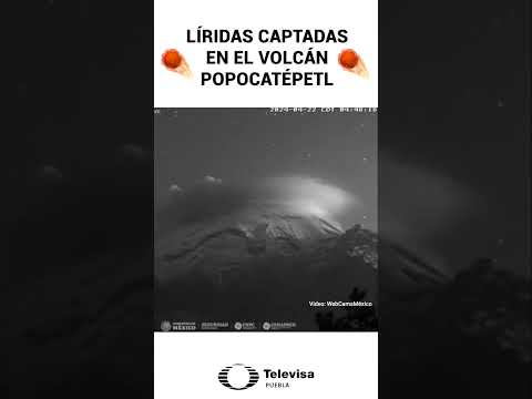 ?Líridas captadas por la cámara que apunta al volcán #Popocatépetl durante la madrugada.