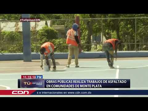 Obras Públicas realiza trabajos de asfaltado en comunidades de Monte Plata