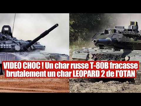 Duel choc ! Le char russe T-80B démolit le char LEOPARD 2 de l'OTAN