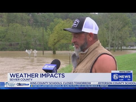 Sevier County residents forced to navigate roads closed by flooding