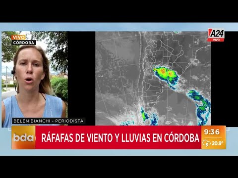Ráfagas de viento y lluvia en Córdoba