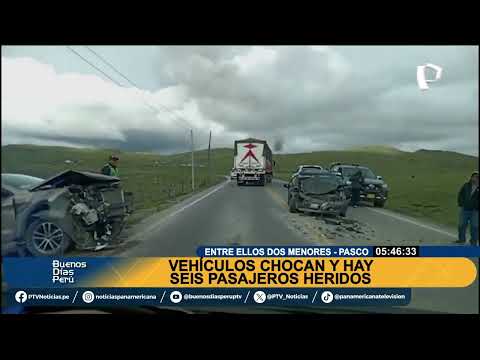 Vehículos chocan en Pasco y deja 6 pasajeros heridos: entre ellos hay dos menores