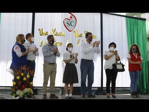 Presidente Martín Vizcarra inaugura el colegio Sagrado Corazón de Jesús en Jaén, Cajamarca.