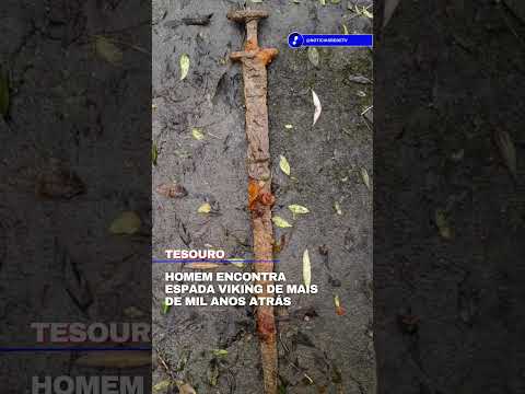 Homem encontra espada viking de mais de mil anos atrás durante pesca em rio da Inglaterra.