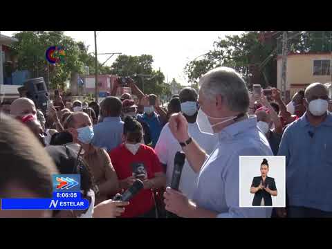 Visita Presidente de Cuba Consejo Popular La Güinera en el habanero municipio Arroyo Naranjo