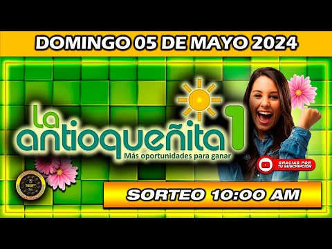 Resultado ANTIOQUEÑITA 1 del DOMINGO 05 de Mayo del 2024 #Antioqueñita1 #Chance