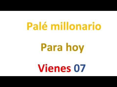 PALÉ MILLONARIO para hoy Viernes 07 de MARZO, EL CAMPEÓN DE LOS NÚMEROS