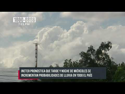 INETER: Tarde y noche de miércoles con probabilidades de lluvias en Nicaragua