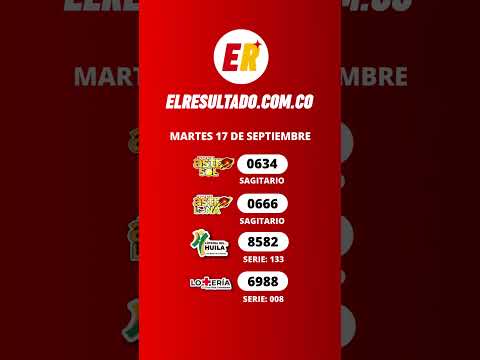 RESULTADO LOTERIA LA CRUZ ROJA - LOTERIA HUILA  Y SUPER ASTRO MARTES 17 de septiembre  #Shorts