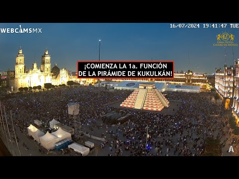 #CDMX | ((ATENCIÓN)) ¡Luz y sonido en Pirámide de Kukulkán! #Zócalo #EnVivo